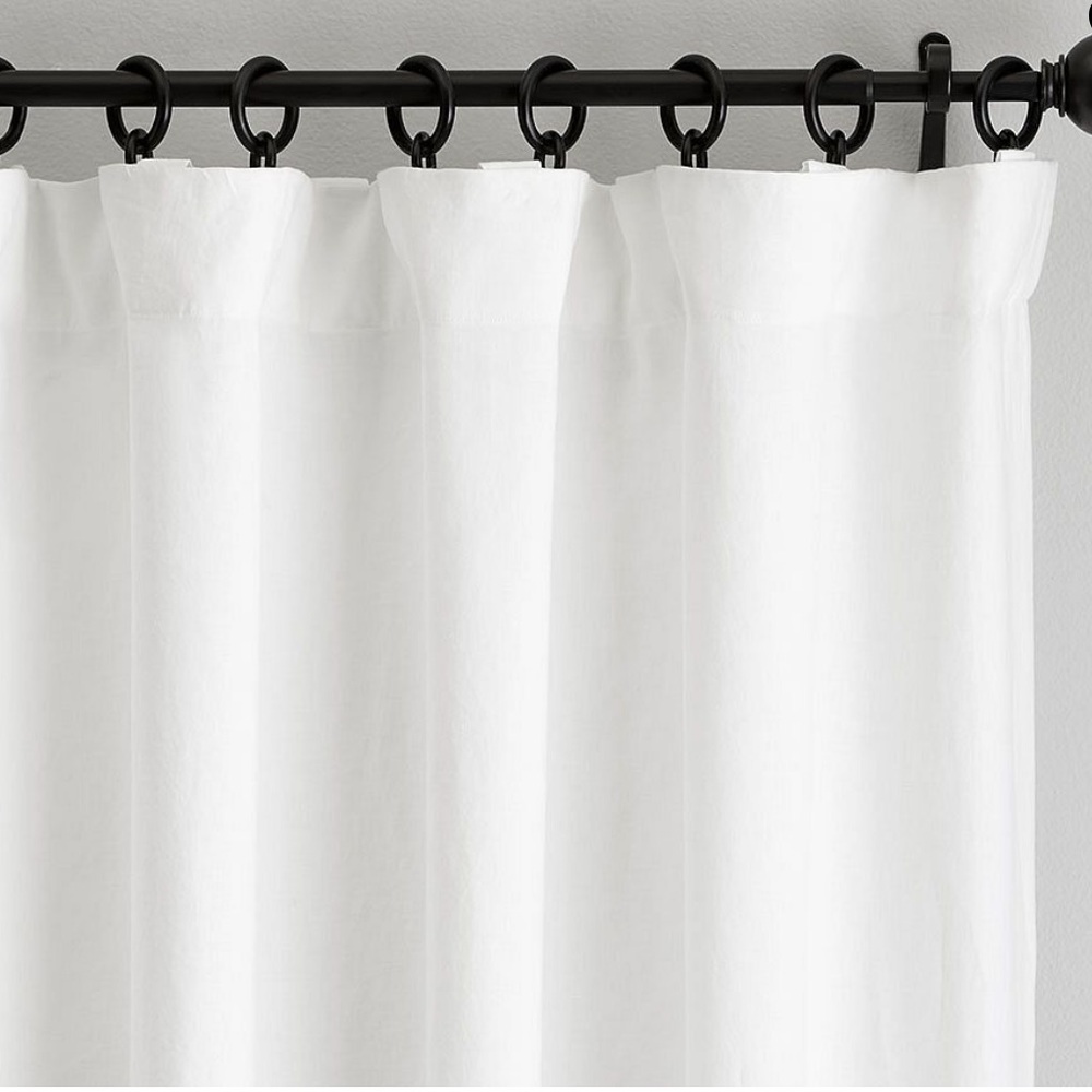 Pottery Barn Belgian Flax Linen Blackout Curtain in White 100x84 - Picture 2 of 7